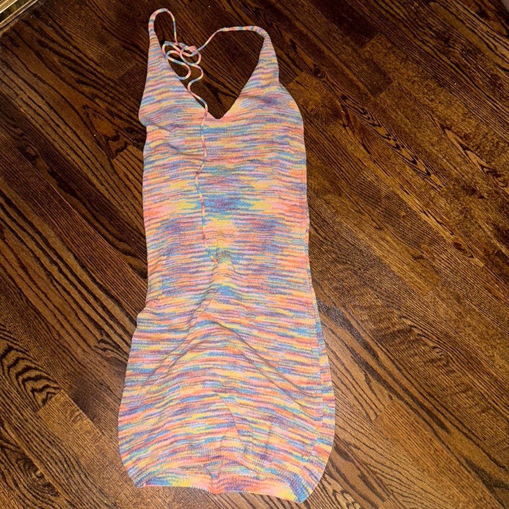 multicolored knitted dress/cover up